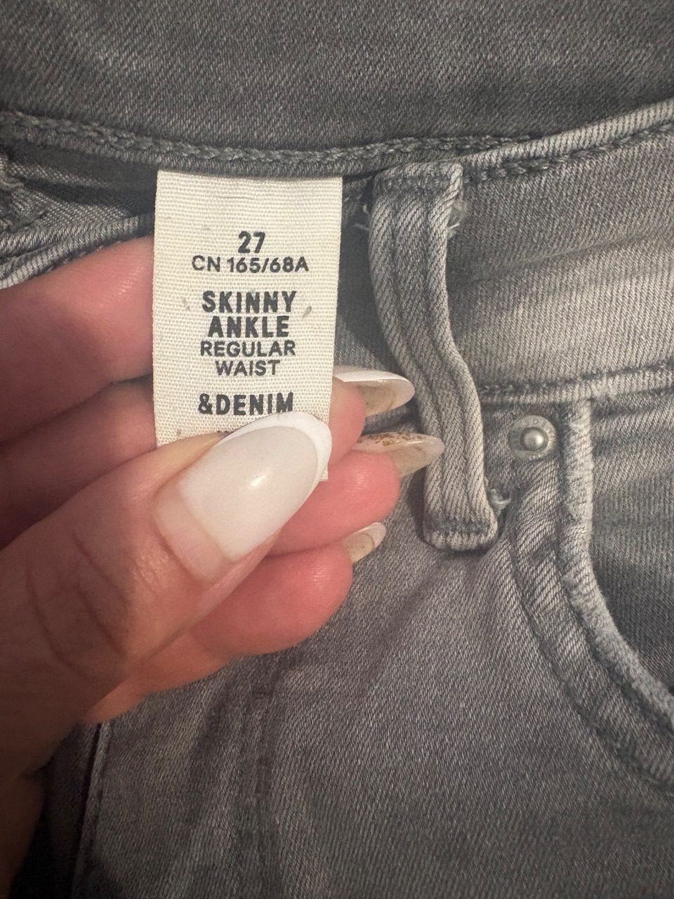 Jeans skinny &denim grigi taglia 27