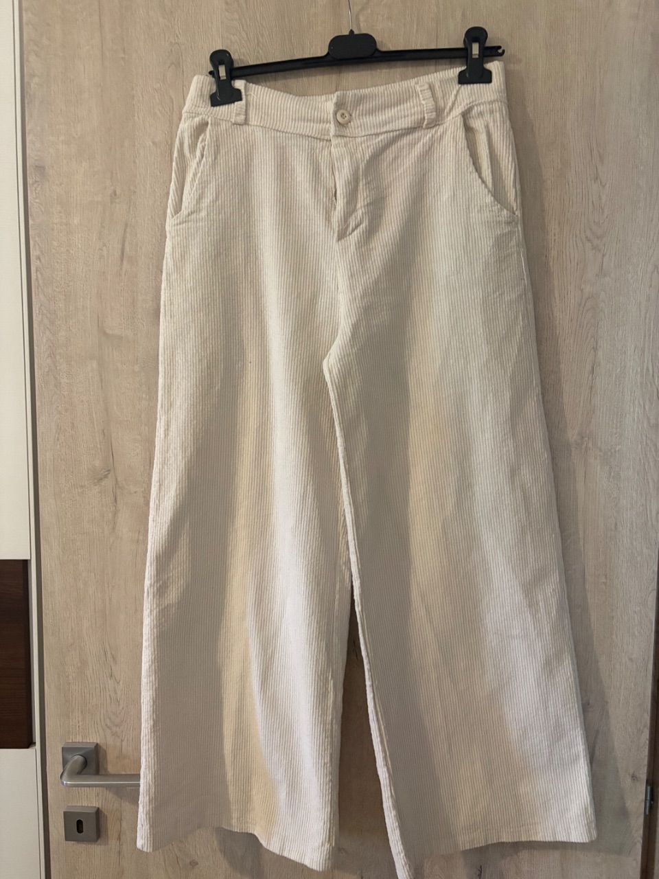 Pantaloni donna KIDILIZ beige a coste taglia L